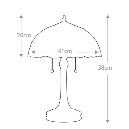 Elstead QZ-LARISSA-TL - Stolna lampa LARISSA 2xE27/60W/230V