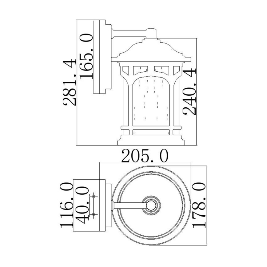 Elstead QZ-MARBLEHEAD2-S - Vanjska zidna svjetiljka MARBLEHEAD 1xE27/75W/230V IP44