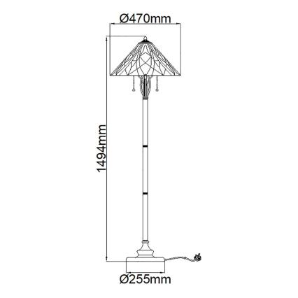 Elstead QZ-VICTORY-FL - Podna lampa VICTORY 2xE27/60W/230V