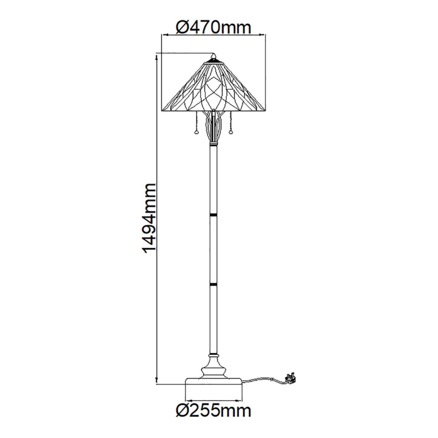 Elstead QZ-VICTORY-FL - Podna lampa VICTORY 2xE27/60W/230V