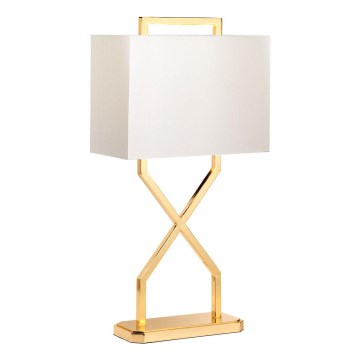 Elstead - Stolna lampa CROSS 1xE27/60W/230V zlatna/bijela