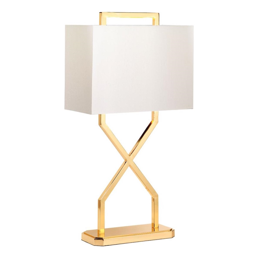 Elstead - Stolna lampa CROSS 1xE27/60W/230V zlatna/bijela