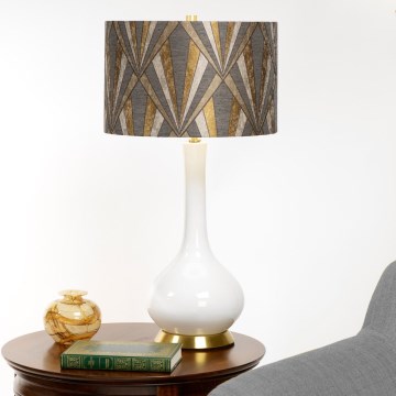 Elstead - Stolna lampa MILO 1xE27/60W/230V siva/zlatna