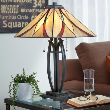 Elstead - Stolna lampa Tiffany ASHEVILLE 2xE27/60W/230V