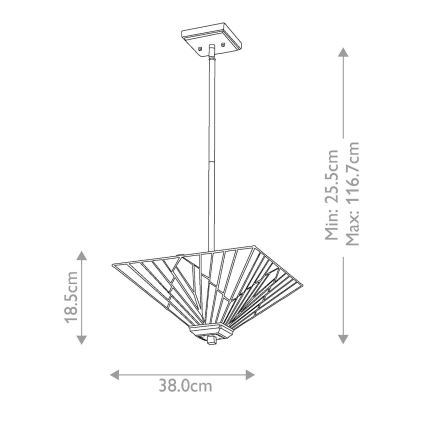 Elstead - Stropni luster na štapu Tiffany ALDERLEY 2xE27/60W/230V