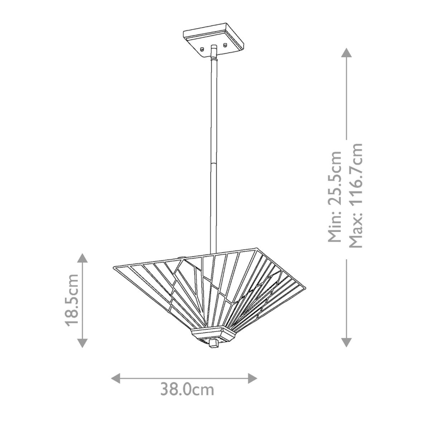 Elstead - Stropni luster na štapu Tiffany ALDERLEY 2xE27/60W/230V