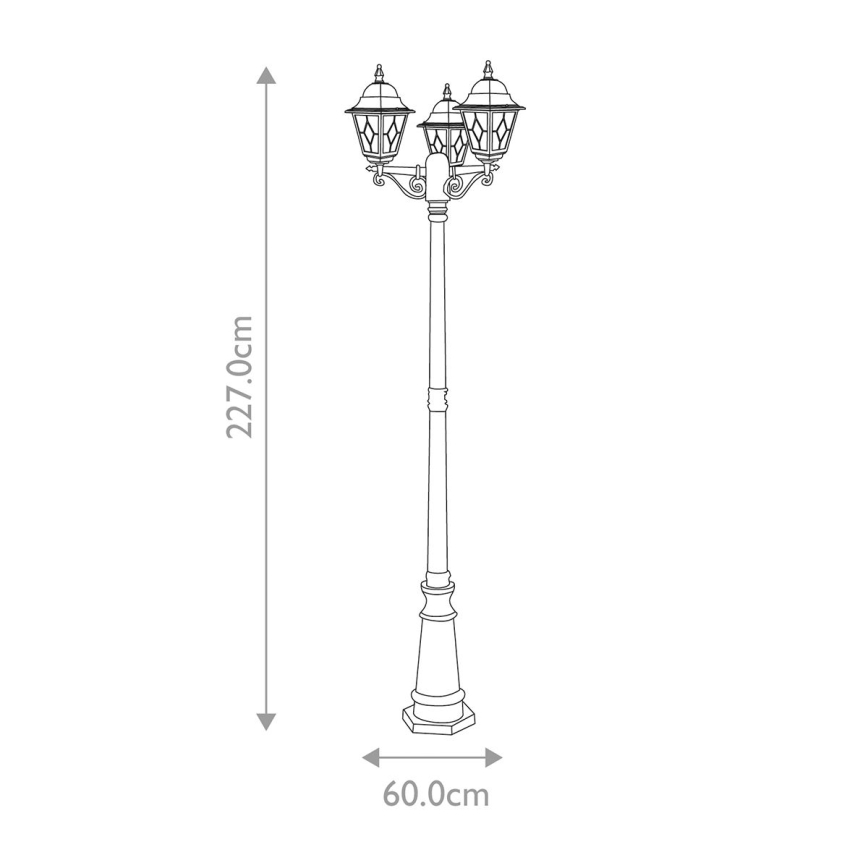 Elstead - Vanjska lampa NORFOLK 3xE27/100W/230V IP43 crna