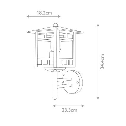 Elstead - Vanjska zidna svjetiljka KOLNE 1xE27/100W/230V IP44