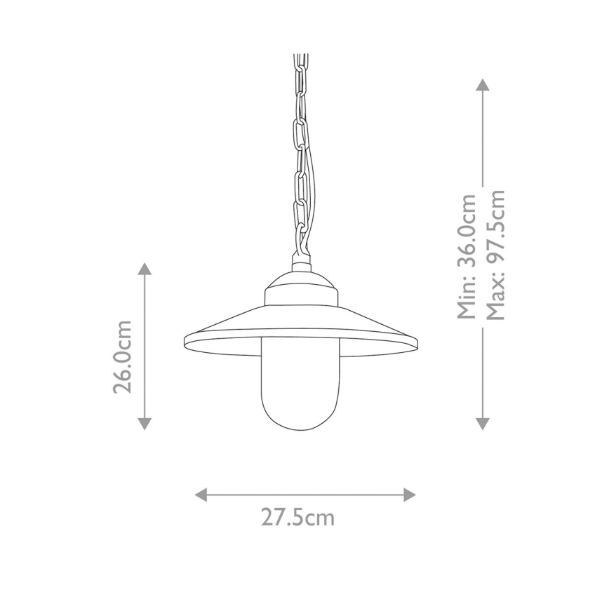 Elstead - Vanjski luster na lancu KLAMPENBORG 1xE27/60W/230V IP44