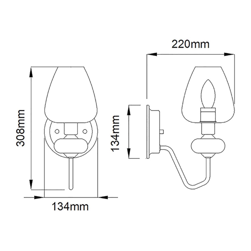 Elstead - Zidna svjetiljka ARMAND 1xE14/40W/230V crna/mesing