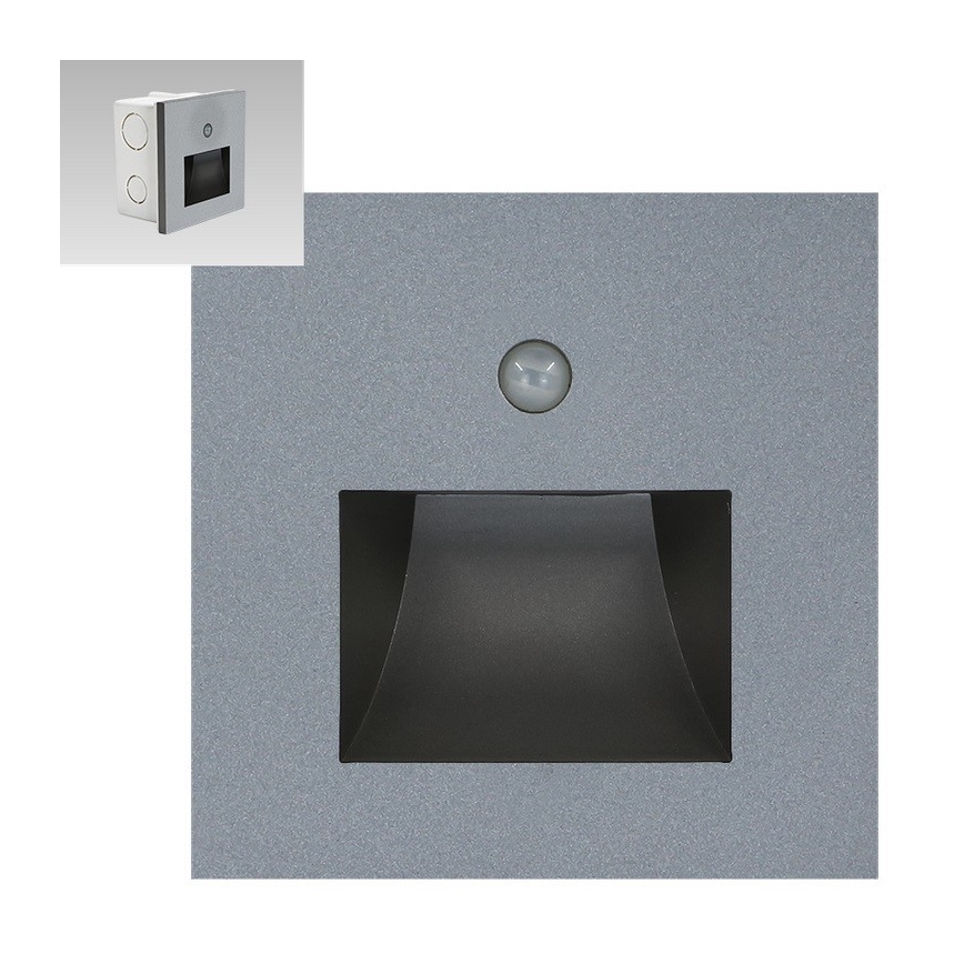 Emithor 70416 - LED Stubišna svjetiljka sa senzorom SUNNY LED/1W/230V 4000K siva
