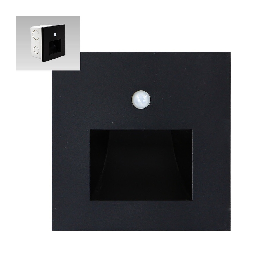 Emithor 70418 - LED Stubišna svjetiljka sa senzorom SUNNY LED/1W/230V 4000K crna