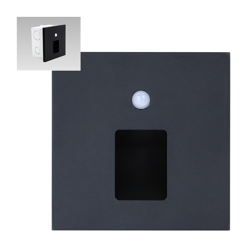 Emithor 70424 - LED Stubišna svjetiljka sa senzorom VIX LED/1W/230V 4000K crna