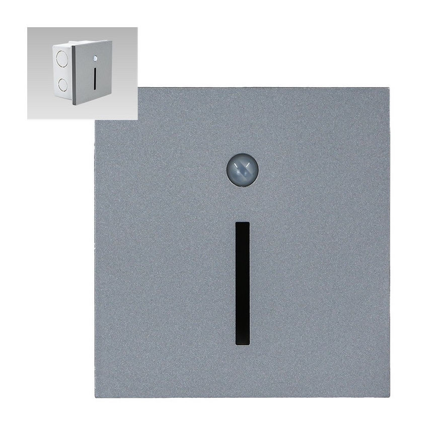 Emithor 70428 - LED Stubišna svjetiljka sa senzorom LINE LED/1W/230V 4000K siva