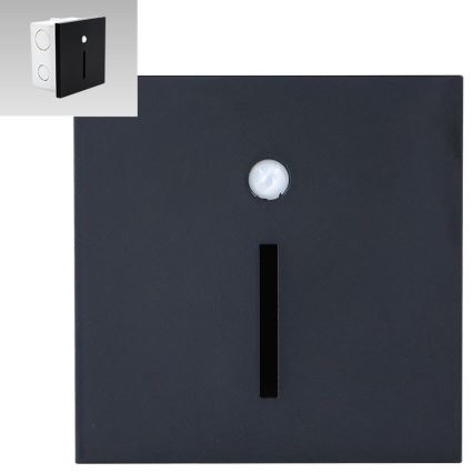 Emithor 70430 - LED stepenišno svjetlo sa senzorom LINE LED/1W/230V crna