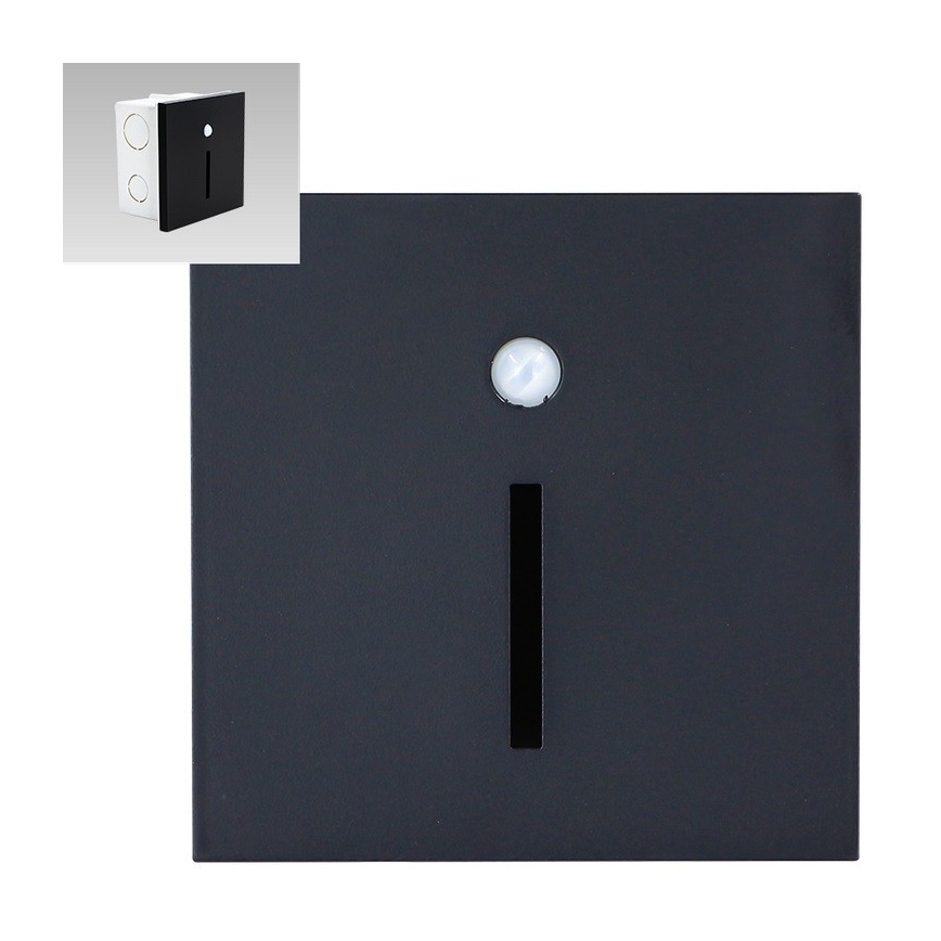 Emithor 70430 - LED Stubišna svjetiljka sa senzorom LINE LED/1W/230V crna
