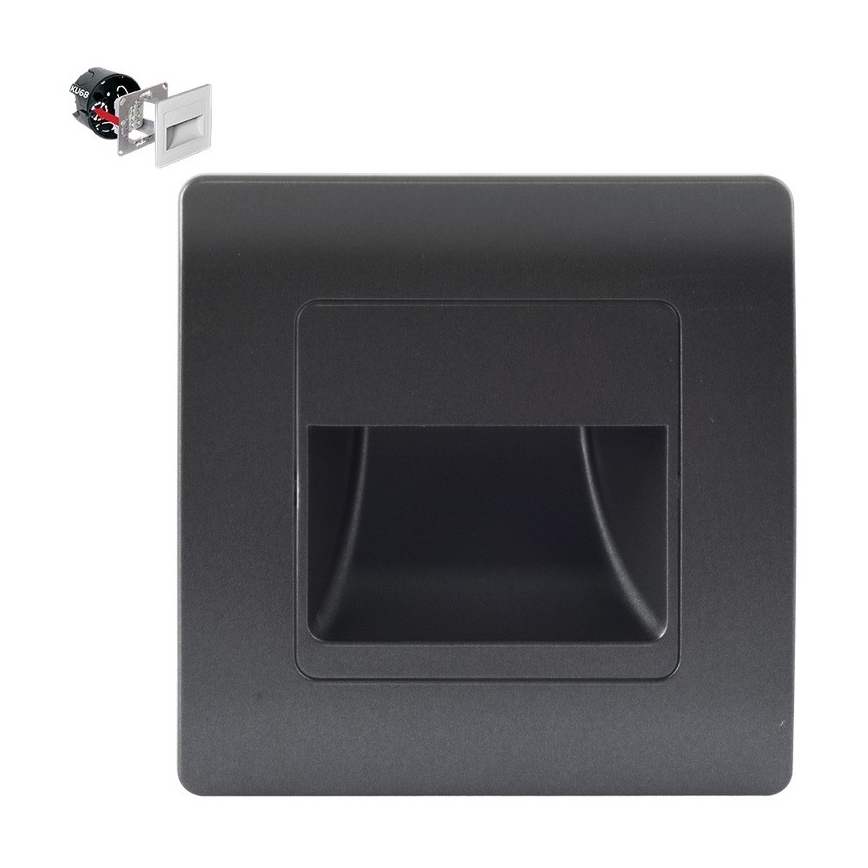 Emithor 70438 - LED Stubišna svjetiljka STEP LIGHT LED/1W/230V 4000K crna