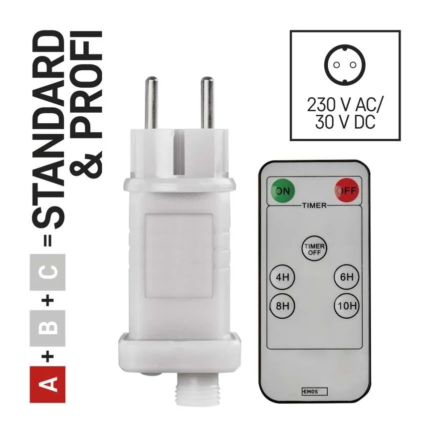 Napajanje za božićnu spojnu rasvjetu 230V IP44 + daljinsko upravljanje