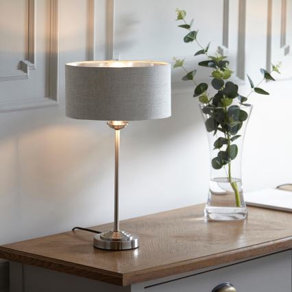Endon 100646 - Stolna lampa HIGHCLERE 1xE14/7W/230V, bežna/matni krom, promjer 25 cm