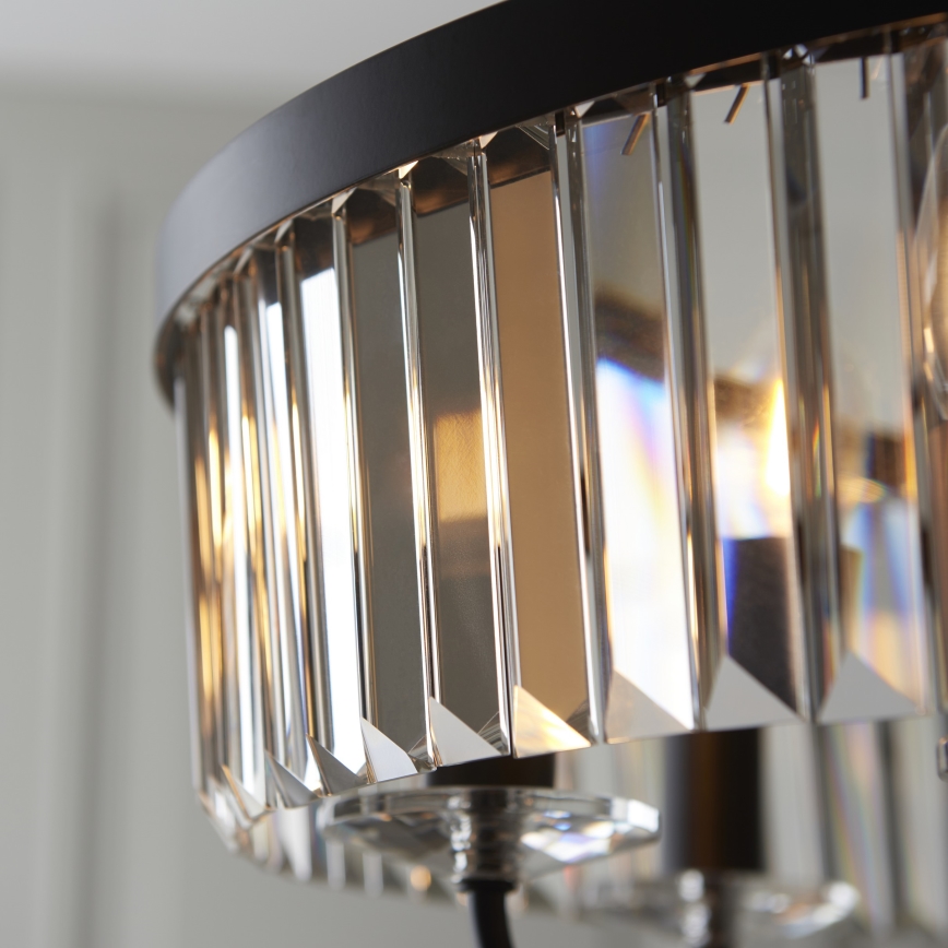 Endon 100711 - Luster na lancu CHESTERFIELD 6xE14/6W/230V, promjer 55 cm, crna