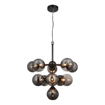 Endon 101147 - Viseći luster na sajli OSCAR 11xG9/18W/230V crna/dimljena