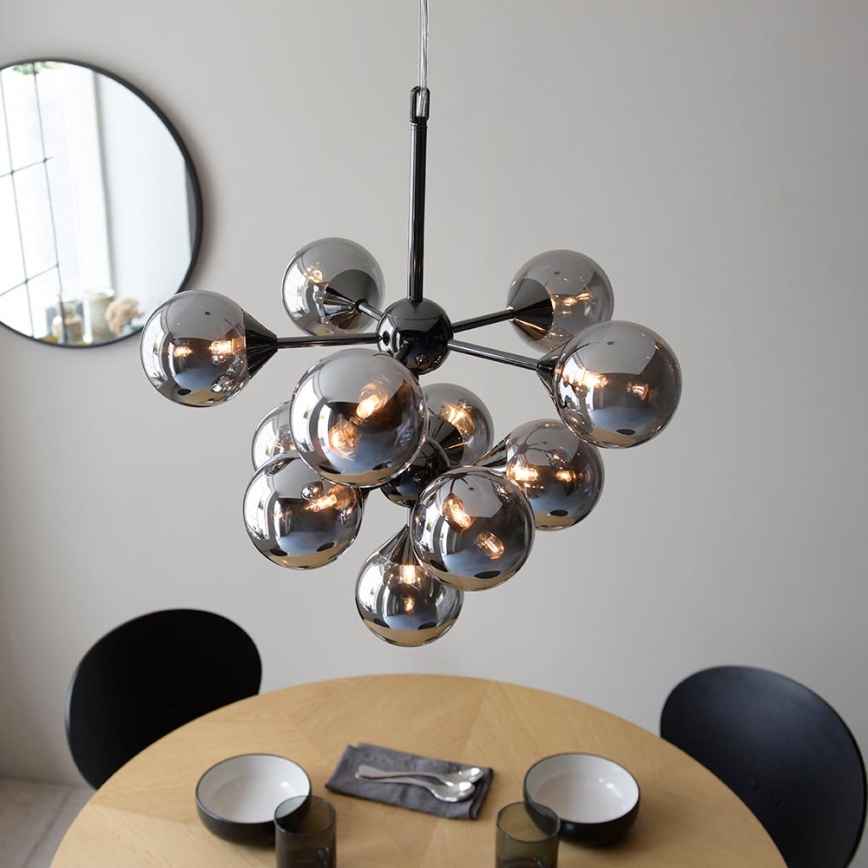 Endon 101147 - Viseći luster na sajli OSCAR 11xG9/18W/230V crna/dimljena