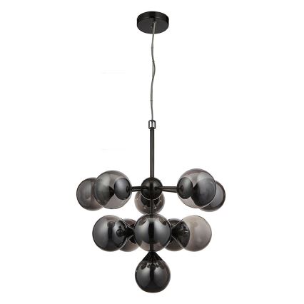 Endon 101147 - Viseći luster na sajli OSCAR 11xG9/18W/230V crna/dimljena