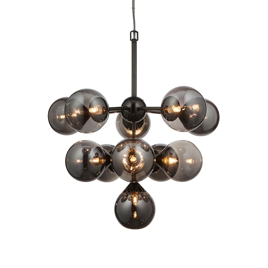 Endon 101147 - Viseći luster na sajli OSCAR 11xG9/18W/230V crna/dimljena