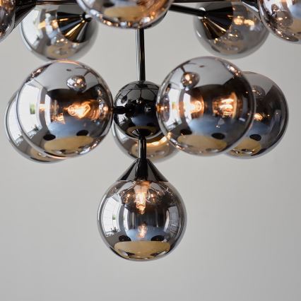 Endon 101147 - Viseći luster na sajli OSCAR 11xG9/18W/230V crna/dimljena