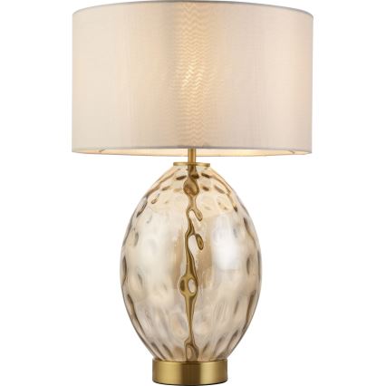 Endon 101150 - Stolna lampa s prigušivačem ERIN 1xE27/10W/230V bijela/mesing/dimljeno bež