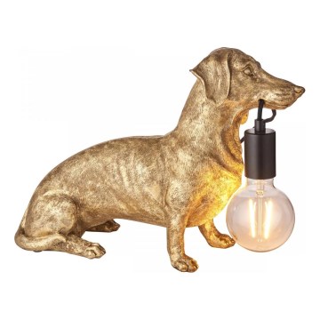 Endon 101187 - Stolna lampa DACHSHUND 1xE27/10W/230V zlatna