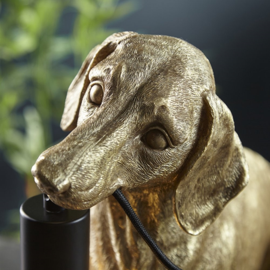 Endon 101187 - Stolna lampa DACHSHUND 1xE27/10W/230V zlatna