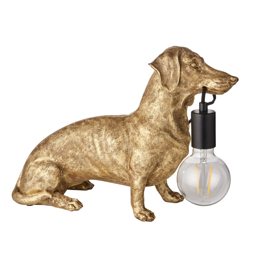 Endon 101187 - Stolna lampa DACHSHUND 1xE27/10W/230V zlatna