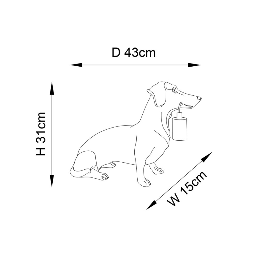 Endon 101187 - Stolna lampa DACHSHUND 1xE27/10W/230V zlatna