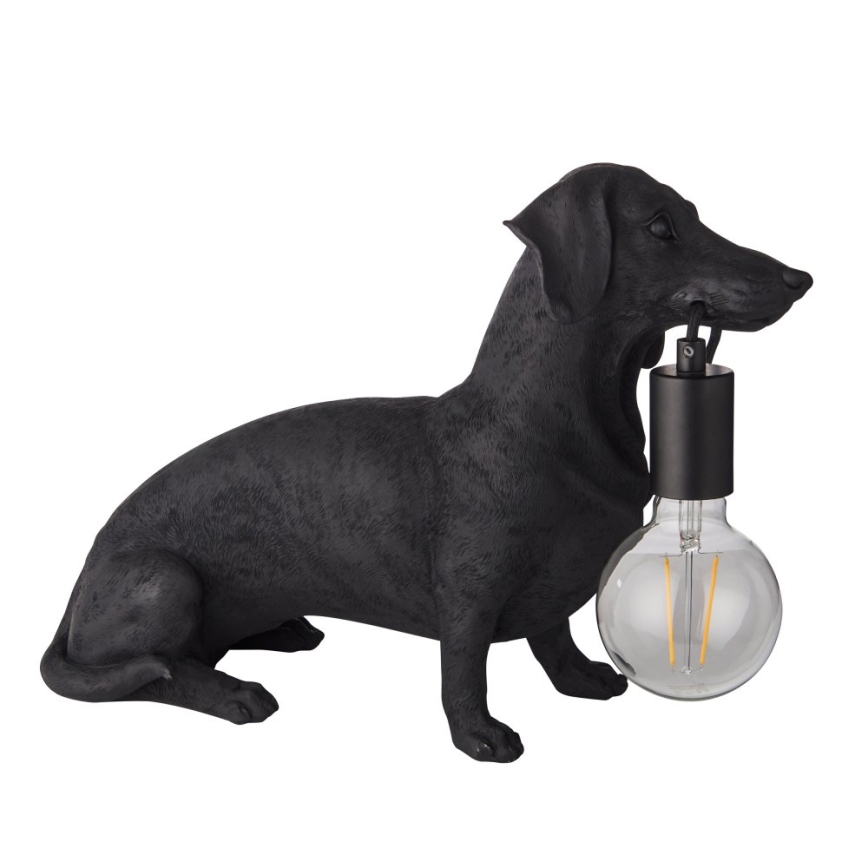 Endon 101188 - Stolna lampa DACHSHUND 1xE27/10W/230V crna