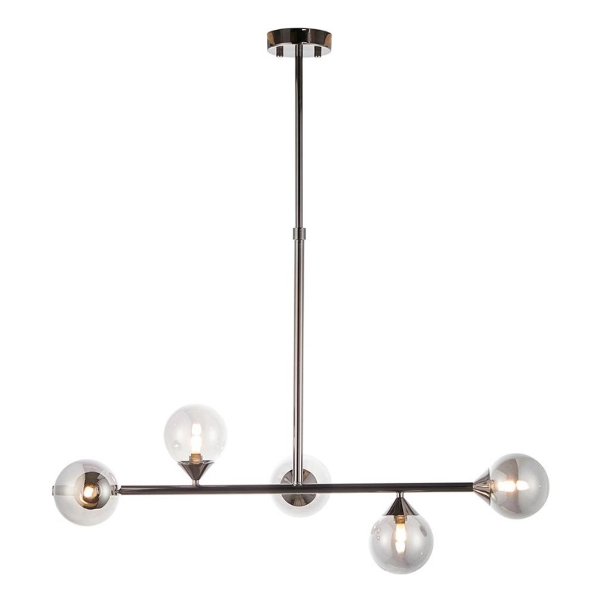 Endon 101348 - Luster na štapu OTIS 5xG9/3W/230V crni krom/dimljeno crna