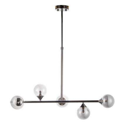 Endon 101348 - Luster na štapu OTIS 5xG9/3W/230V crni krom/dimljeno crna