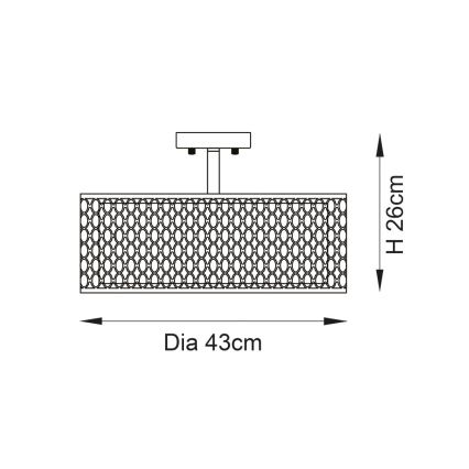Endon 101568 - Nadgradni luster CORDERO 3xE27/10W/230V zlatna