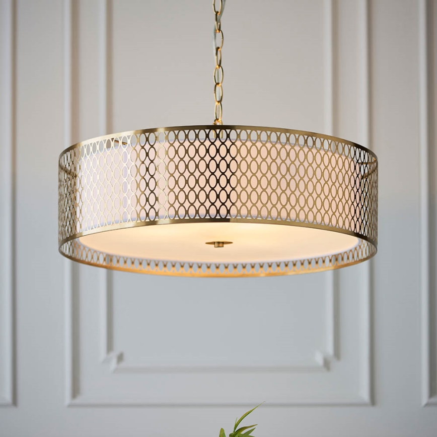 Endon 101569 - Luster na lancu CORDERO 3xE27/10W/230V zlatni