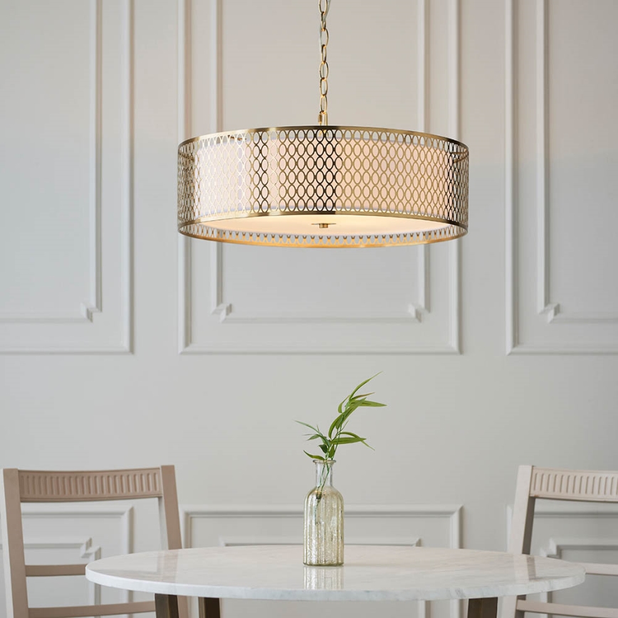 Endon 101569 - Luster na lancu CORDERO 3xE27/10W/230V zlatni
