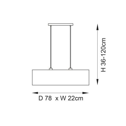 Endon 101692 - Luster na sajli LONGSHORE 2xE27/10W/230V bež