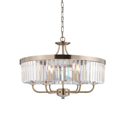 Endon 102505 - Luster na lancu 6xE14/6W/230V Ø 55 cm mesing