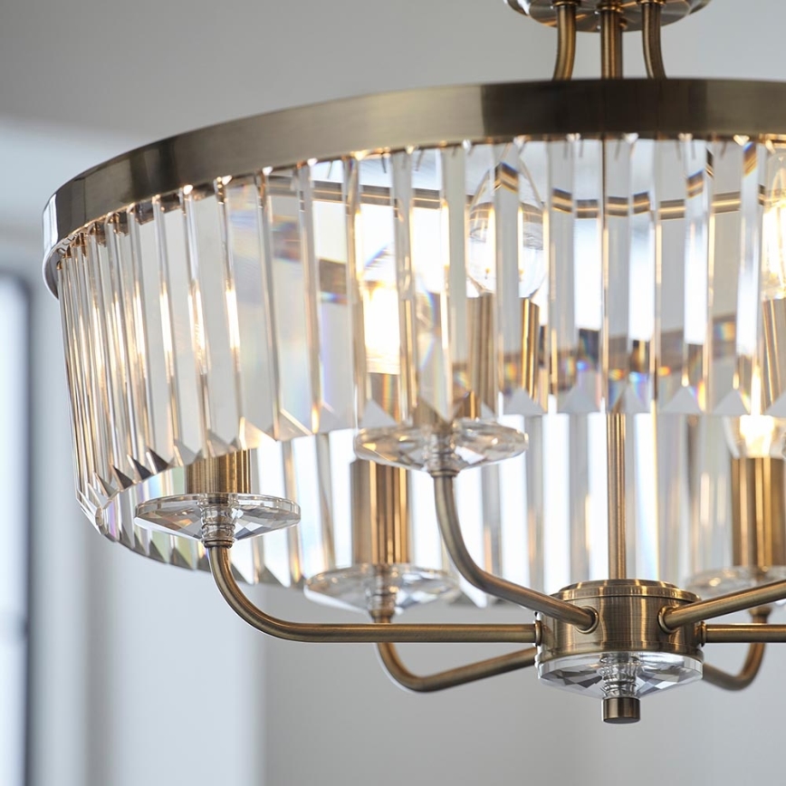 Endon 102505 - Luster na lancu 6xE14/6W/230V Ø 55 cm mesing