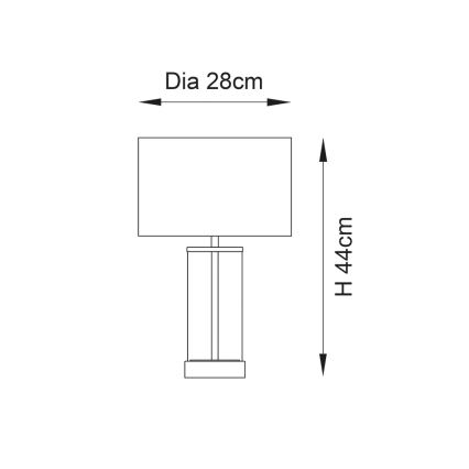 Endon 102674 - Stolna svjetiljka s prigušivačem LESSINA 1xE27/10W/230V sjajni krom/bijela