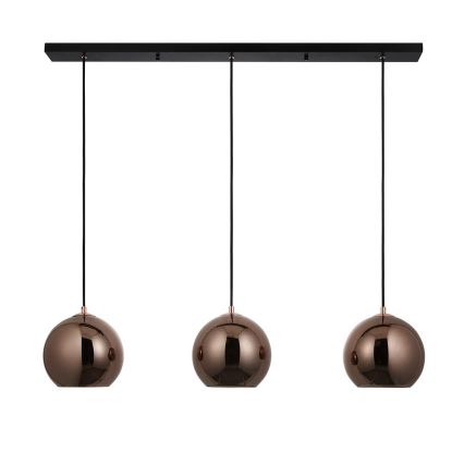 Endon 102929 - Luster na sajli BOLI 3xE27/10W/230V crna/dimna smeđa
