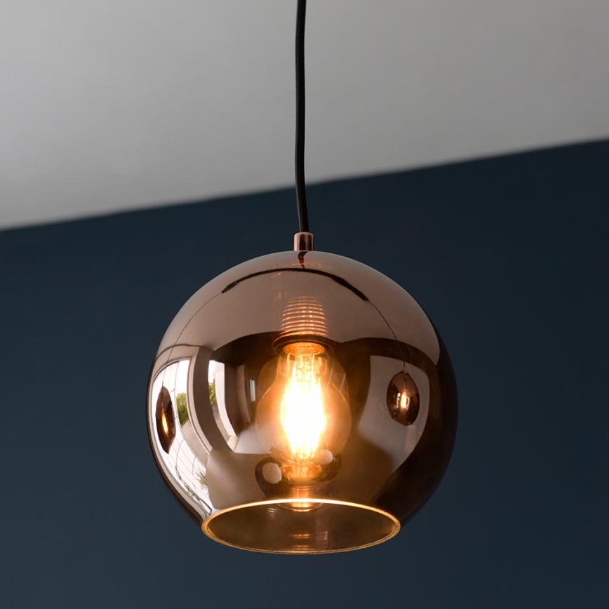 Endon 102929 - Luster na sajli BOLI 3xE27/10W/230V crna/dimna smeđa