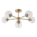 Endon 103171 - Viseći luster ALLEGRA 6xE14/7W/230V mesing/prozirna