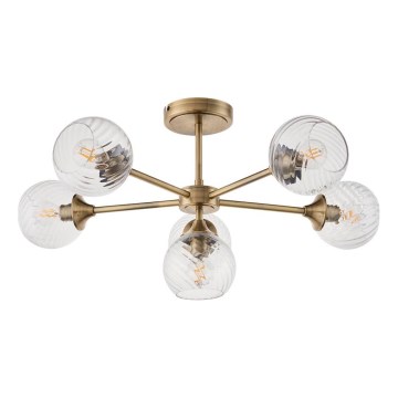 Endon 103171 - Viseći luster ALLEGRA 6xE14/7W/230V mesing/prozirna