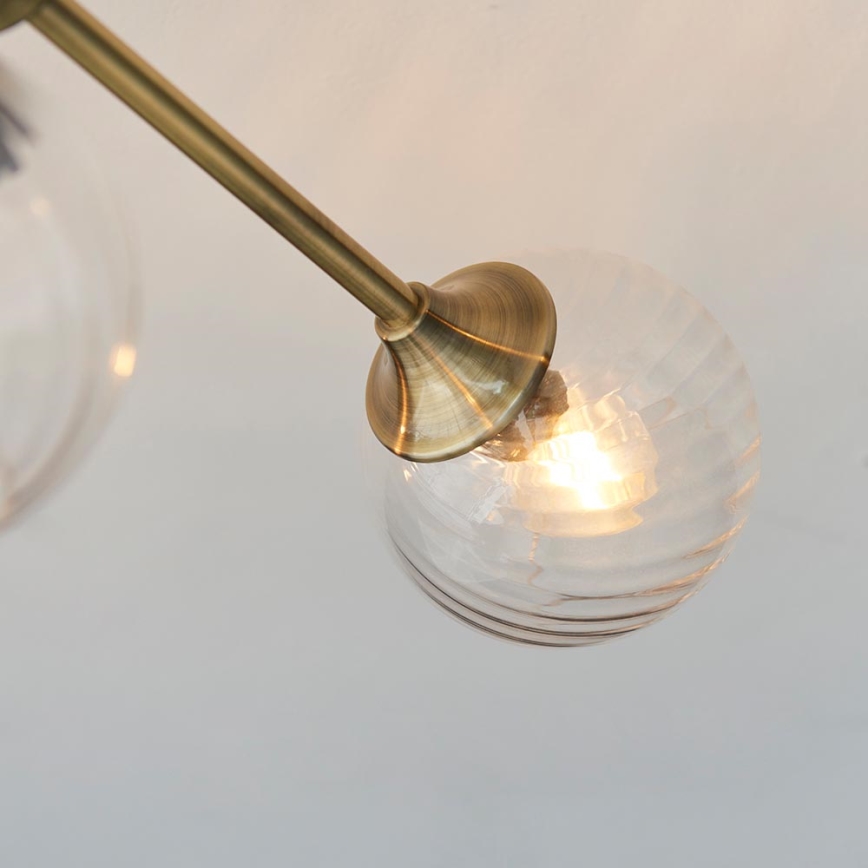 Endon 103171 - Viseći luster ALLEGRA 6xE14/7W/230V mesing/prozirna