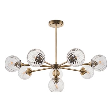 Endon 103172 - Viseći luster ALLEGRA 8xE14/7W/230V mesing/prozirna